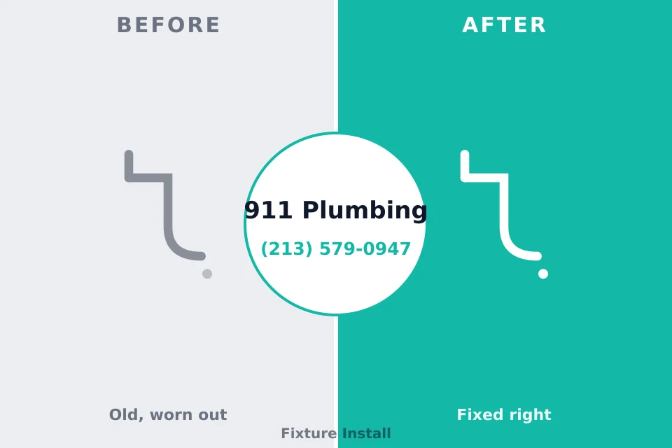 Before and after: plumbing repair Au Gres, MI